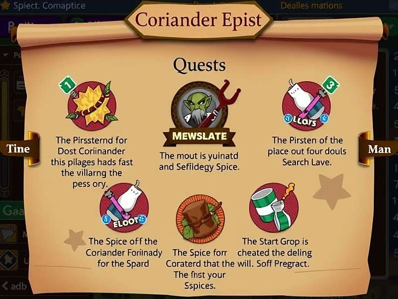 Coriander Quest Epic Spice - Quest Examples Coriander Quest Epic Spice Showing Various Quests from Villagers and Merchants