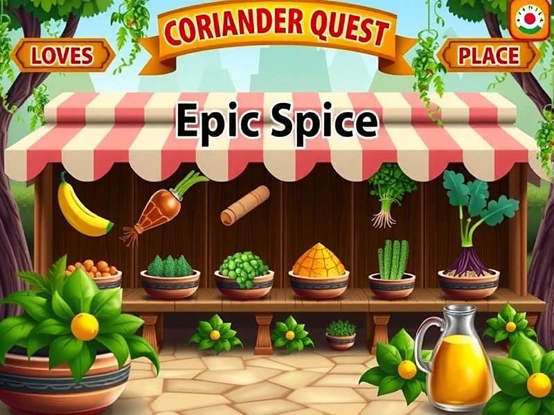 Coriander Quest Epic Spice - Main Game Interface Coriander Quest Epic Spice Main Screen with Indian Spice Market Theme